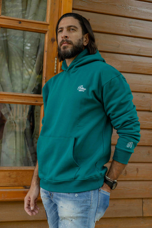 Turquoise Pine - Relaxed fit embroidery White