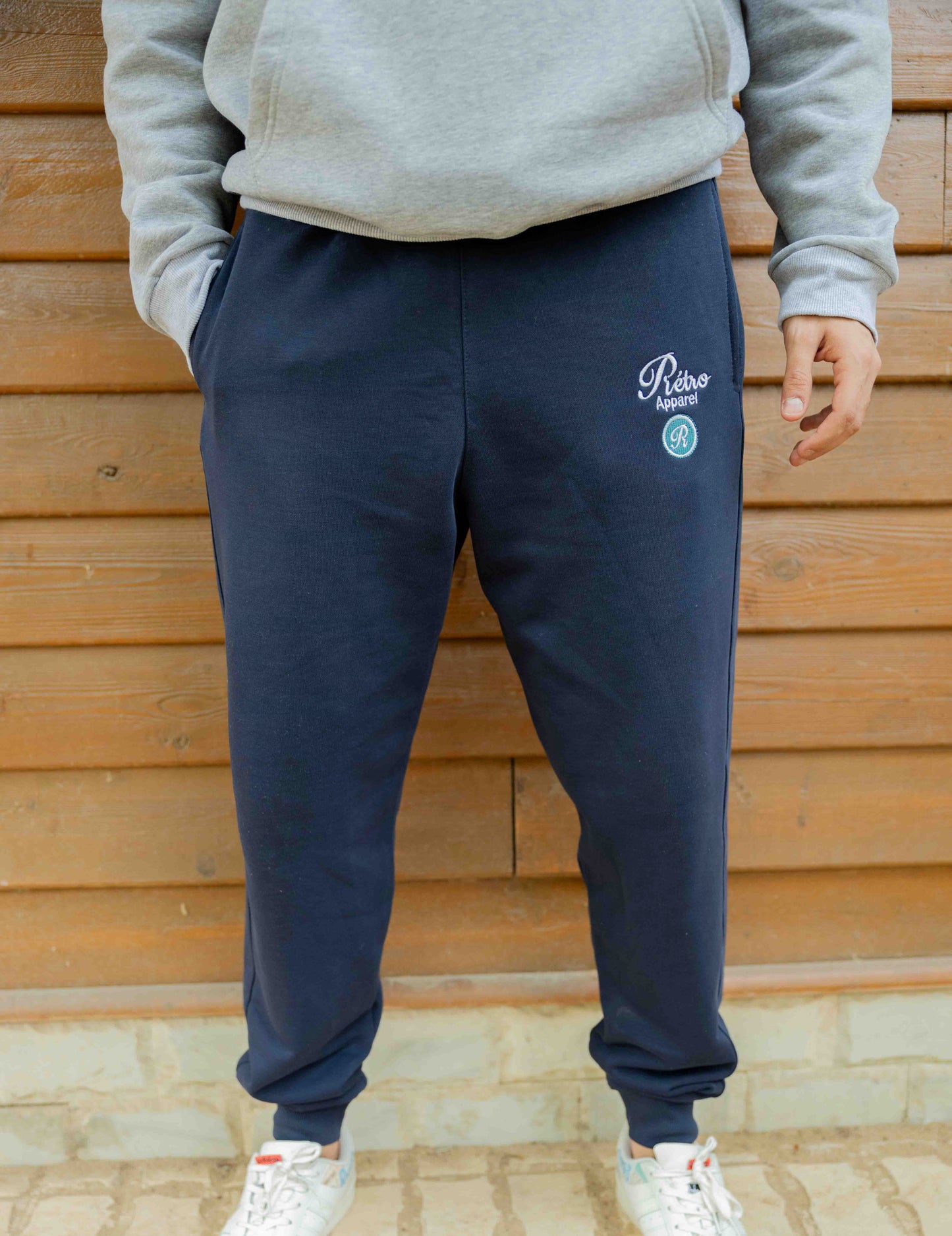 Blue Indigo - Jogger Fit embroidery White and Teal