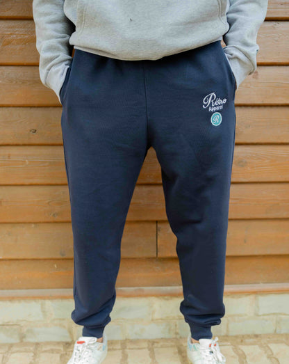 Blue Indigo - Jogger Fit embroidery White and Teal