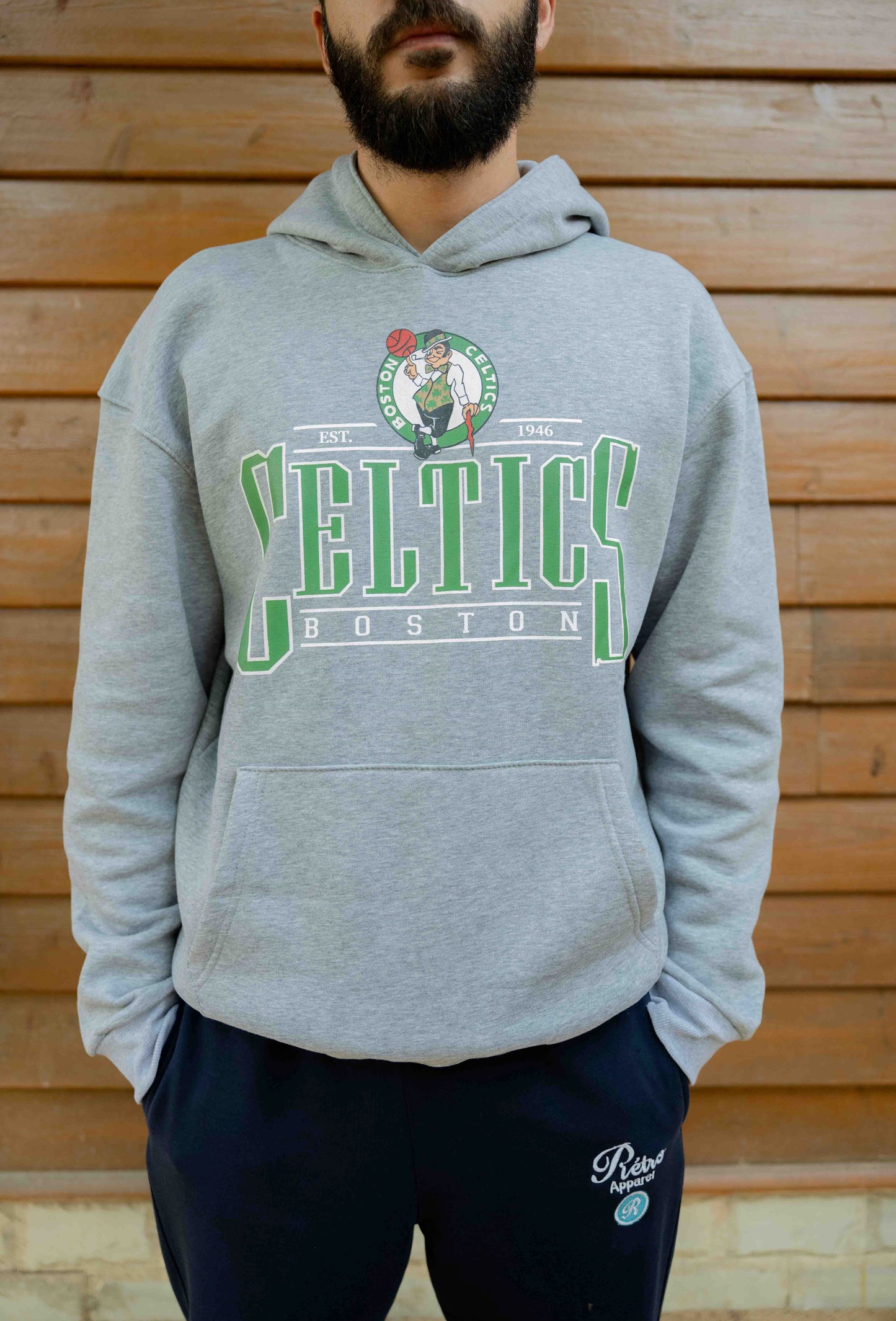 Boston Celtics - Snow Grey  Relaxed fit - print & emboidery