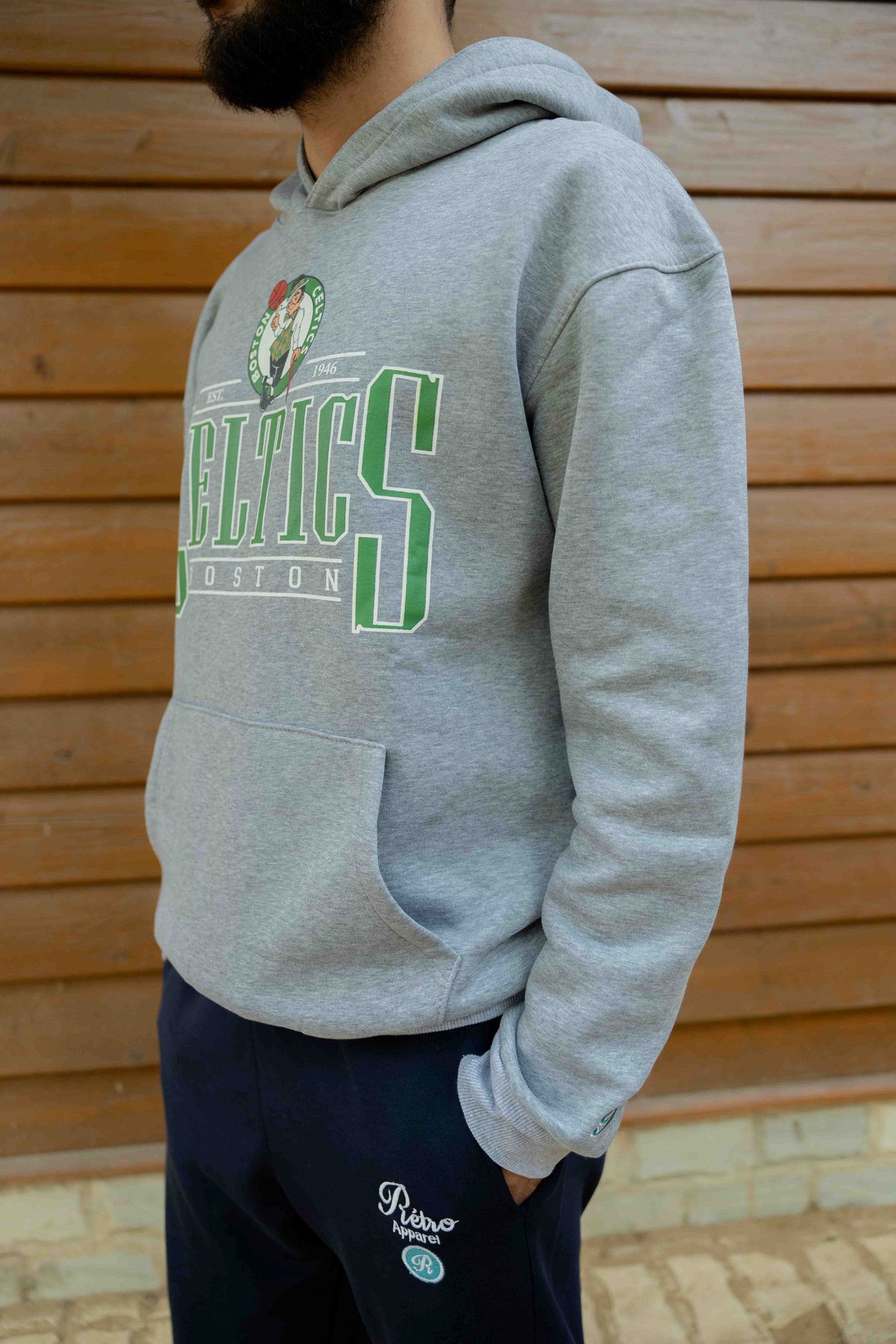 Boston Celtics - Snow Grey  Relaxed fit - print & emboidery